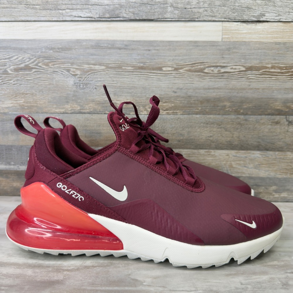 Nike Air Max 270 G Mens Size 11.5 Golf Shoes Spikeless Burgundy Red CK6483-600